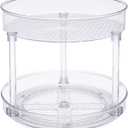 Amazon Basics Lazy Susan Turntable Organizer for Spices and Condiments, 9" Diameter, 2 Tier, Clear