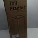 24" Set of 2 Tall Black Planters for Outdoor Plants, Large Flower Pots Planters with Drainage Holes & Tray, Modern Indoor Tapered Planter for Front Porch
