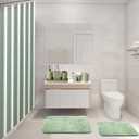 Sage Green Bathroom Accessories Set with Shower Curtain and Mats, 21 Pcs Resin Toothbrush Holder Sets with Holder and Lotion Soap Dispenser,Bathroom Countertop Organizer Set for Home Apartment