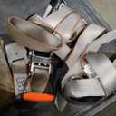 VULCAN Car Tie Down with Flat Hooks - Lasso Style - 2 Inch x 96 Inch - 4 Pack - Silver Series - 3,300 Pound Safe Working Load