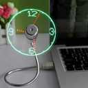 ONXE LED USB Clock Fan with Real Time Display Function,Stocking Stuffers for Men Christmas Gadgets,Father's Day Gifts,