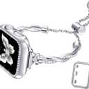 Apple Watch Bracelet, twisted metal, for women, Roxy model.(Silver,42mm)