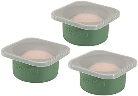 KEVJES Stackable Silicone Artisan Pizza Dough Proofing Boxes Proving Containers with Lids pizza making accessories-3 pack-500ml portion (Green)