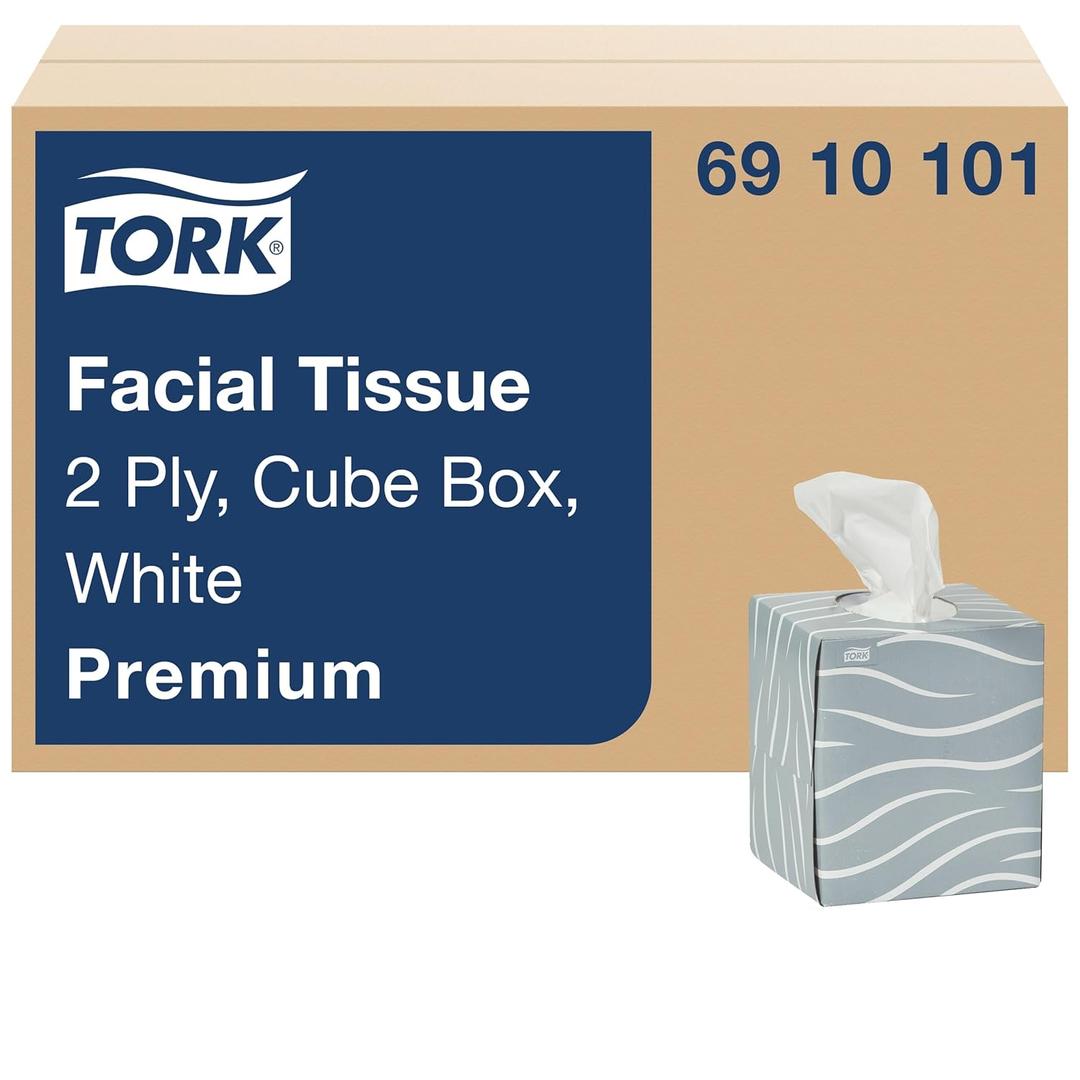Tork Premium Facial Tissue Cube Box White, 2-ply, 36 x 86 Tissues, 6910101