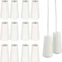 12pcs Wood Cord Tassels White Drops Pull End Hanging Blind Pull Cord Knobs for Roman Shades Curtain Crafts Drawstring
