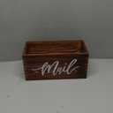 MyGift Mail Holder Storage Organizer Box Rustic Brown Wood with MAIL Script Design, Desktop Letters, Bills, Notes and Postcard Bin for Home Office Dorm Room