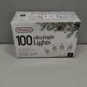 PREXTEX 100-Count Ultra Bright Christmas Lights - 20 ft Clear StringLights on White Wire - Incandescent Xmas TreeLights for Indoor and Outdoor Decorations