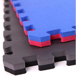 FlooringInc's 1" Thick Foam Tiles, 3'x3' or 2'x2' Reversable Interlocking Tiles, Ideal Yoga Mat, Gymnastics Mat, Workout Mat for MMA and Jiu Jitsu Training (Blue/Red)