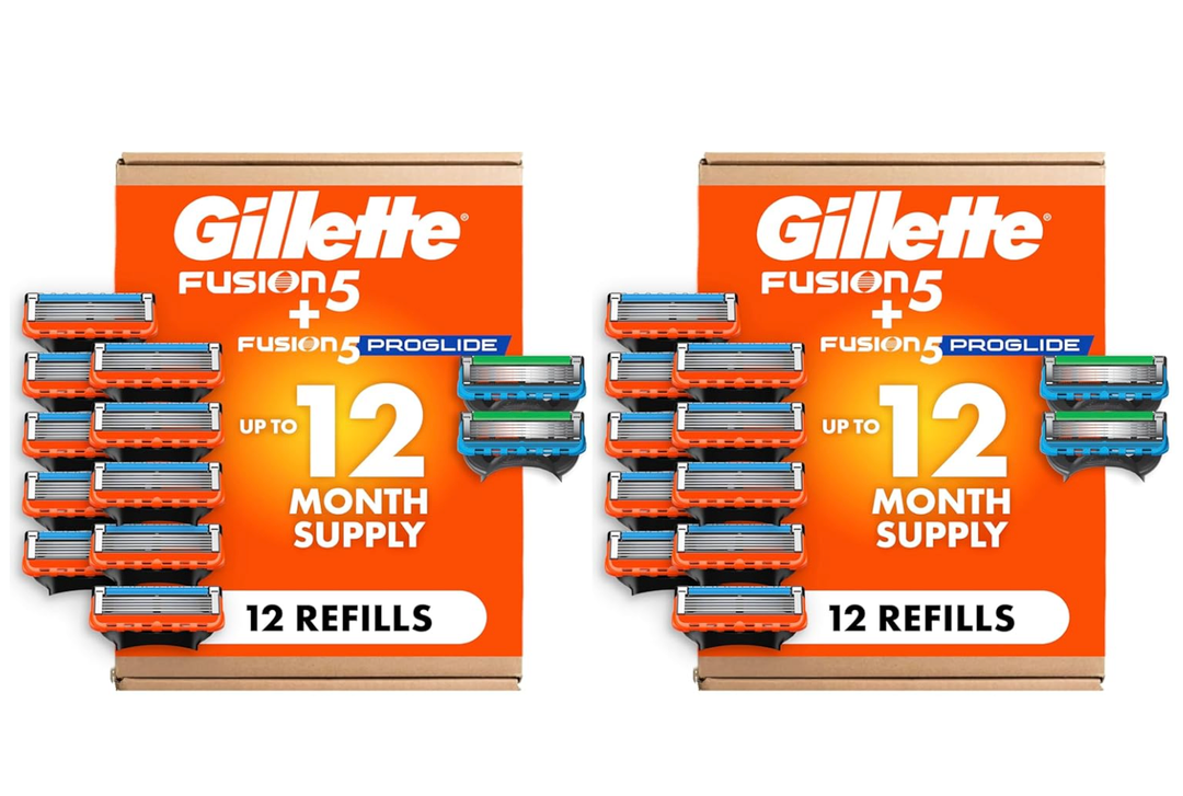 Gillette Fusion5 Men's Razor Blade Refills, 10 Count + Fusion5 ProGlide Razor Blade Refills-2 Count, (Pack of 2)