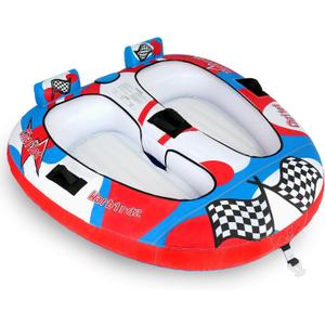 Towable Tube for Boating, 12 Person Inflatable Towable Tube with Quick Connect, Heavy Duty 840D Nylon Water Tube for Lake & Water Sports