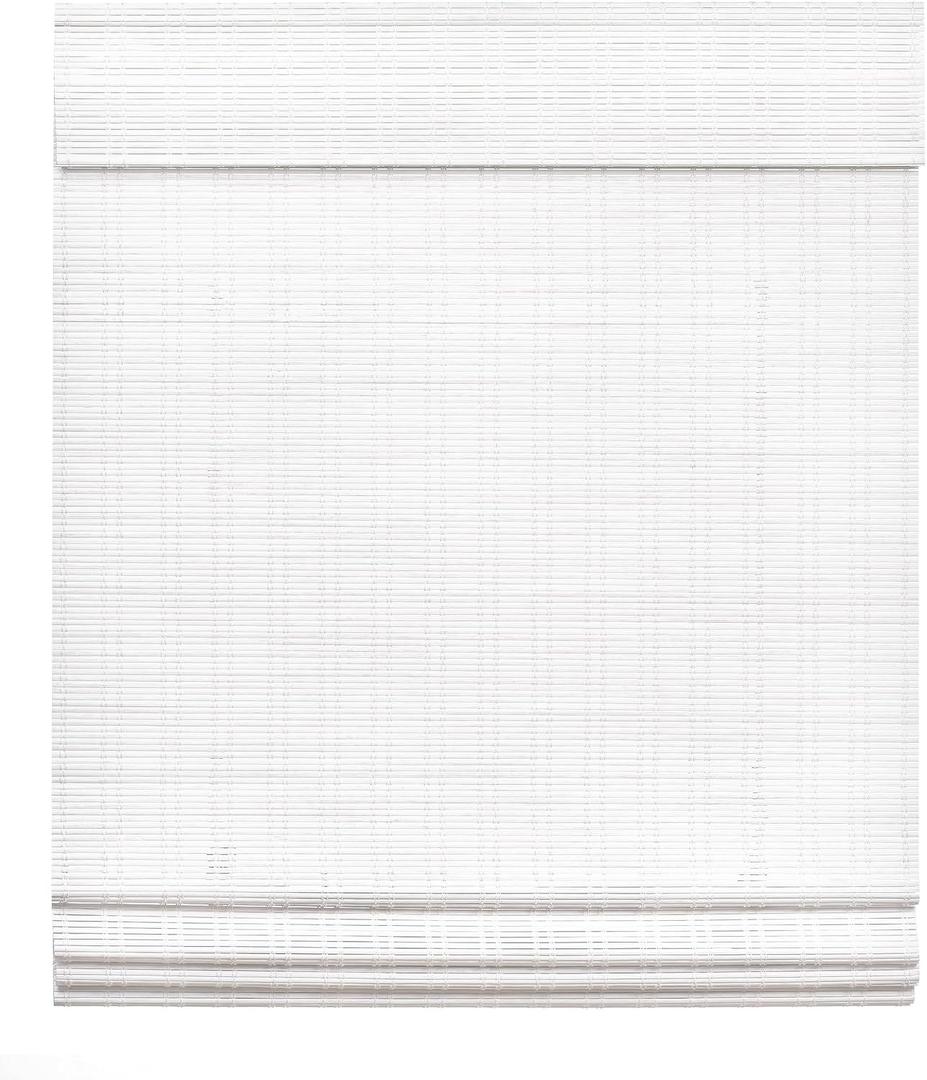 LazBlinds Cordless Bamboo Roman Shades, Light Filtering Window Treatment, Roll Up Bamboo Blinds for Windows, 30'' W x 60'' H