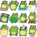 Yinder 24 Pads Cute Sticky Notes Fun Kawaii Animal Sticky Notes Pads Bulk Cartoon Memo Self Adhesive Gift for Valentines Veterinary Office School Tab Party Supplies(Frog)