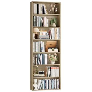 FACBOTALL 82" Tall Bookshelf Bookcase 7-Tier Open Display Shelves,Light Oak | Extra Tall Bookcase with Storage, Floor to Ceiling Bookshelves, Narrow Bookshelf Home Decor Furniture for Office, Living Room
