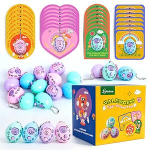 Lohhbve 28 Pcs Valentines Day Gifts for Kids Party Favors,Rock Paper Scissors Random Toys with 28 Cards,Valentine Cards for Kids Classroom
