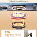 Vacuum Suction Cup Phone Mount,Hands-Free Magnetic Shower Cell Phone Holder,Adjustable Phone Suction Grip for Mirror/Car Dashboard/Gym,Compatible with MagSafe iPhone 16/15/14/13/12 (X20)