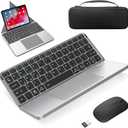 Foldable Keyboard and Mouse, MEKO Folding Wireless Bluetooth Keyboard and Mouse Combo Portable Travel Keyboard with Touchpad and Holster Stand for Business Travel Compatible Mac Laptop iPad Tablet