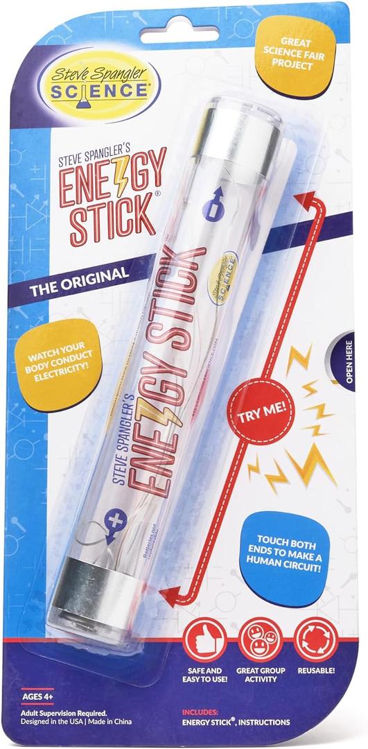 Steve Spangler Science Energy Stick  Fun Science Kits for Kids to Learn About Conductors of Electricity, Safe, Hands-On STEM Learning Toy, Independent or Group Activity for Classrooms or Home