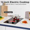 2 Burner Electric Cooktop 220V - 12 Inch Built-in Electric Stove Top 3000W, Radiant Electric Stovetop with 9 Power Level, Knob Control, Auto Shut Down Protection, 220-240V Hard Wired (No Plug)