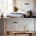 Industrial 2 Light Track Lighting Kit 2-Head Vintage Wall Light Adjustable Bathroom Spotlight Over Mirror for Kitchen, Living Room, Hallway, Bathroom, Cabinet, Bulbs Not Included