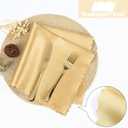 Homiest Gold Satin Napkins 20x20 Inch, 100 Pack Scalloped Edges | Silky Smooth Texture, Fade-Resistant Reusable, for Weddings Banquets Parties, Seamless One-Piece Design, Hand Wash Care