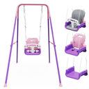 Toddler Swing with Soft Cushion, Foldable Indoor & Outdoor Baby Swing (40"D x 59"W x 61"H)