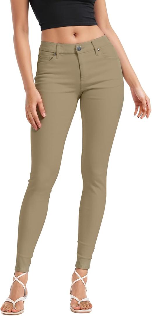 Hybrid & Company Women's Butt Lift Stretch Denim Jeans (Khaki)