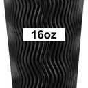PARACITY 16oz Insulated Ripple Double-Walled Disposable Cups with Lids - 50Pack for Beverages, Espresso, Tea, Parties and Travel, 3.54 inches x 5.39 inches