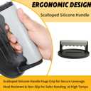 Smash Burger Press 6.7-Inch Round Cast Iron Grill Press with Ergonomic Silicone Handle  Heavy-Duty Bacon with Unique Burger Design for Even Grilling