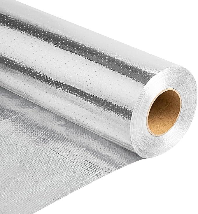 Radiant Barrier Insulation Roll 1000 Sq Ft, Double Reflective Perforated Attic Foil for Heat Shield & Energy Savings, Heavy Duty Foil Insulation Thermal Barrier, Easy DIY Installation