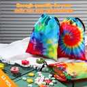 24 Pcs Tie Dye Party Favor Bags Drawstring Birthday Gift Bag Candy Goodie Treat Bag Colorful Snacks Bag, Polyester Wrap Bags for Retro Tye dye Beach Party Decor School Supplies (9.8 x 7.1 Inch)