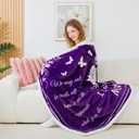 Mothers Day Gifts for Mom, Wearable Hoodie Blanket for Birthday Gift, Mom blanket Gifts from Daughter, Son, Husband, Sherpa Fleece Mother Blankets, Soft, Wife, Mama, purple (50*70)