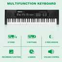 M SANMERSEN Kids Piano, 61-Key Electronic Piano Keyboard with Microphone, Music Educational Instrument Toy, Kids Keyboard Piano for Beginners Ages 3-12