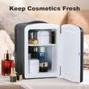 Iceblue Mini Fridge, Retro 4 Liter /6 Cans Mini Skincare Fridge, AC Plug & 12V Car Charger Mini Makeup Fridge, Compact & Portable 4A Cooling Tiny Fridge for Bedroom, Car, Office, Dorm, Gift - Black