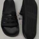 adidas Unisex-Adult Adilette Shower Slip On Slides 12, All Black