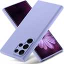 Varikke Compatible with Samsung Galaxy S22 Ultra Case Liquid Silicone, Skin Touch Gel Rubber Case with Soft Microfiber Lining, Cute Slim Full Camera Protection Cover, Purple