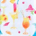 Elrene Home Fashions Summer Fun Colorful Tropical Fruity Cocktails Vinyl Flannel Back Tablecloth (52'' x 70'' Oblong)