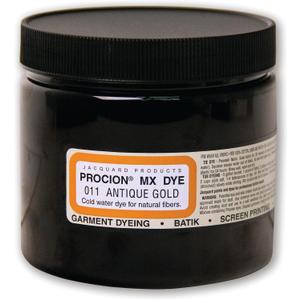 Jacquard Procion Tie Dye Powder Antique Gold 8oz Jar - for Permanent & Washfast Use as Ice Powder, Cold Water Fabric Clothing