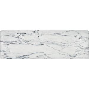 Home Dynamix Cozy Living Modern Marble Runner Anti-Fatigue Kitchen Mat, Non-Slip Floor Mat, Padded Standing Desk Mat, Grey/White, 17.5"x55"