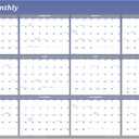 AT-A-GLANCE 2026 Erasable Calendar, Dry Erase Wall Planner, 36" x 24", Large, Vertical/Horizontal, Reversible, Blue (A1102-26)