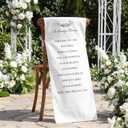 Reserved Wedding Chair Sign Banner Loving Memory Signs for Wedding with Love from Heaven Cotton Linen 15'' x 50'' Save a Seat for Someone in Heaven(White,Linen,Forever)