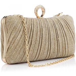 EROUGE Women Evening Clutch Purses Rhinestone Wedding Clutch Evening Handbag for Formal (Gold)