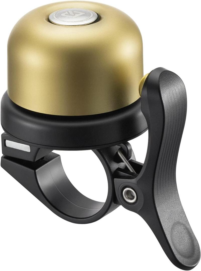 ROCKBROS Bike Bell for Apple AirTag Hidden Bike Mount Bike AirTag Holder GPS Tracker Bike Bell Anti-Theft for Adults Suitable for 0.87''/22.2, 1''/25.4, 1.25''/31.8mm Diameter Handlebar (Brass)