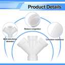 Pushglossy 1 Pcs 4 Inch Hub PVC DWV Double Wye Schedule 40 for Use in Sanitary Drainage, Waste and Ventilation (DWV), Sewer and Stormwater Applications, White
