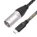 USB c to XLR Male Audio Cable,24Bit/96Khz USB C Smartphone/Laptop to XLR Male Output Cable for Amplifier, Speaker, Mixer Console, etc-3.3FT