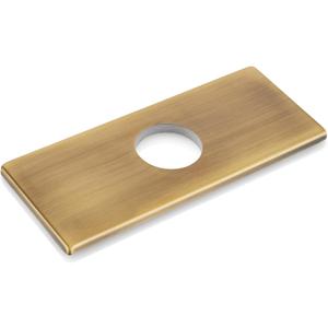 gotonovo 6 inch Rectangle Deck Mount Faucet Plate,Faucet Hole Cover Escutcheon Plate for Kitchen or Bathroom Sink 1 Hole or 3 Hole 4 Inch Centerset Antique Brass
