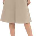 Urban CoCo Women's A-Line Elastic High Waist Flare Work Midi Knee Length Stretchy Skirt (Medium)