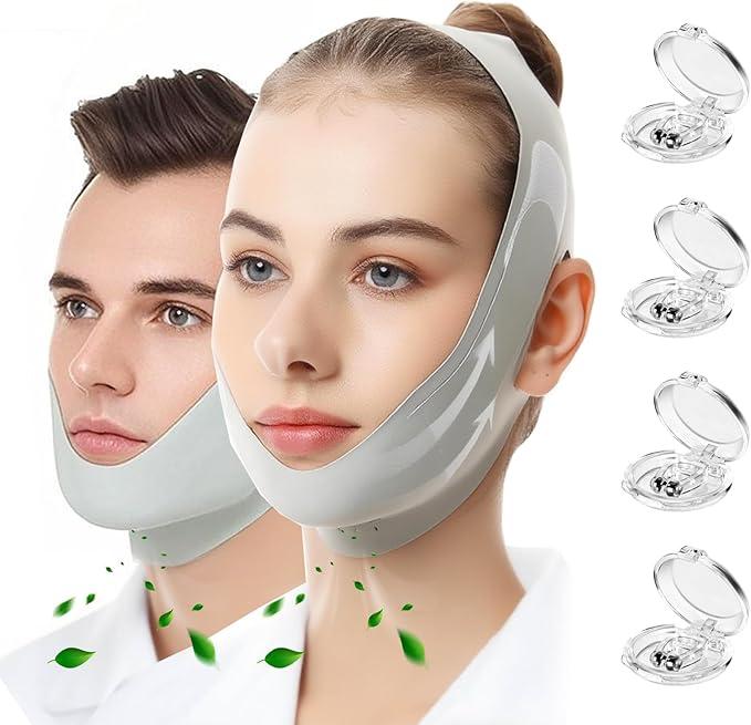 OHELEEP Anti Snore Chin Strap for CPAP Users, Snore Stopper Adjustable, Chin Strap for Sleeping Comfortable Stop Snoring Solution, Anti Snoring Devices Breathable and Reusable, Light Green, M