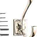 khtumeware Wall Hooks,5 Pack Coat Hooks Hardware Towel Hooks for Hanging Coats Polished Nickel Robe Hooks Wall Mounted with Screws for Key, Towel, Bags, Cup.