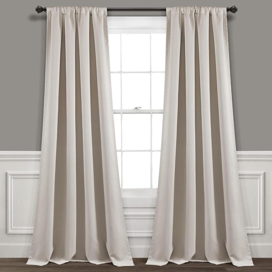 Lush Decor Insulated Rod Pocket Blackout Window Curtain Panel Pair, 84" Long x 52" Wide, Wheat