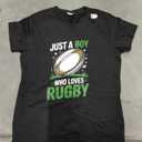 Boys Rugby T-Shirt, XL, Back